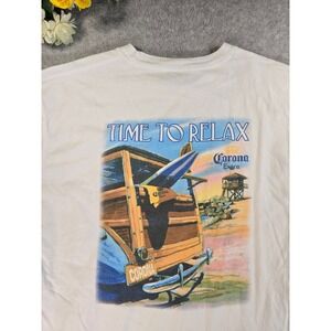 Corona Extra Beer Mens L Graphic T-Shirt Vintage 90s Y2K Double Sided Streetwear